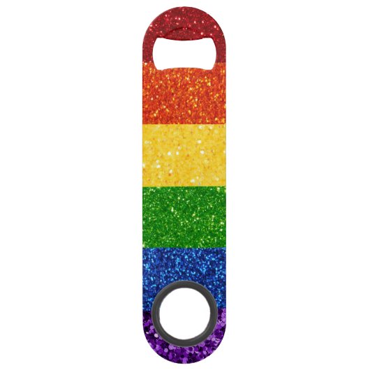 LGBT Glitter Rainbow Pride Flag Speed Flessenopener (Achterkant)