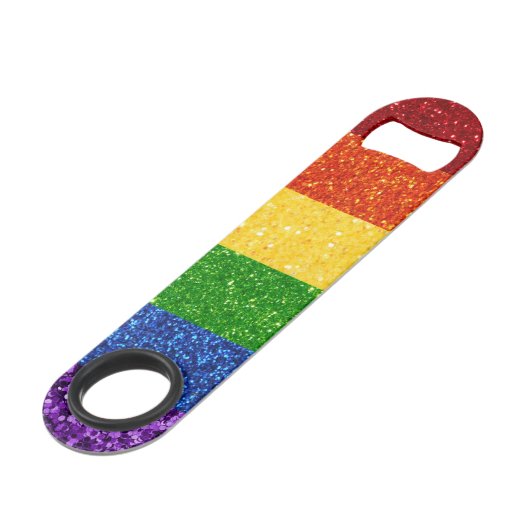 LGBT Glitter Rainbow Pride Flag Speed Flessenopener (Achterkant Gekanteld)