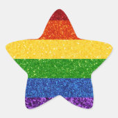 LGBT Glitter Rainbow Pride Flag Ster Sticker (Voorkant)