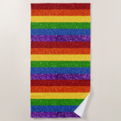 LGBT Glitter Rainbow Pride Flag Strandlaken (Voorkant)