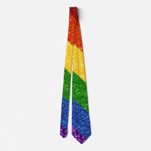LGBT Glitter Rainbow Pride Flag Stropdas (Achterkant)