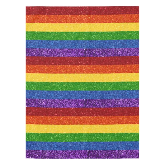 LGBT Glitter Rainbow Pride Flag Tafelkleed (Voorkant)