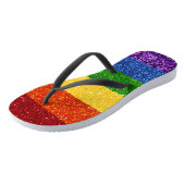 LGBT Glitter Rainbow Pride Flag Teenslippers (Schuin)