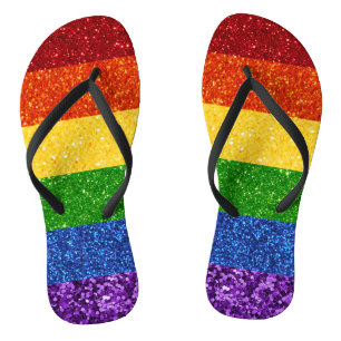 LGBT Glitter Rainbow Pride Flag Teenslippers