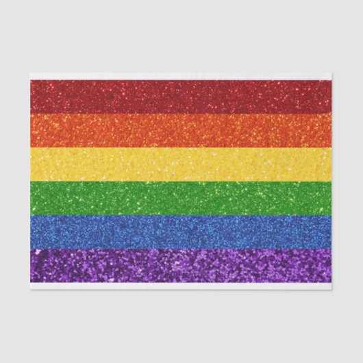 LGBT Glitter Rainbow Pride Flag Tissuepapier (Voorkant)