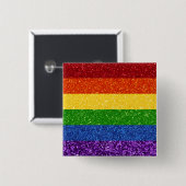 LGBT Glitter Rainbow Pride Flag Vierkante Button 5,1 Cm (Voorkant /achterkant)