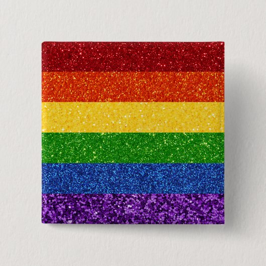 LGBT Glitter Rainbow Pride Flag Vierkante Button 5,1 Cm (Voorkant)