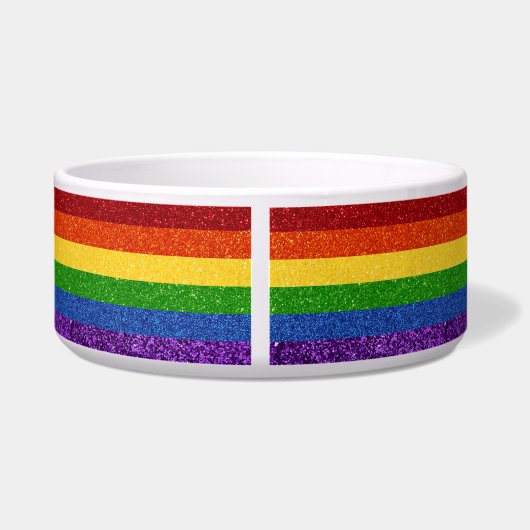 LGBT Glitter Rainbow Pride Flag Voerbakje (Achterkant)
