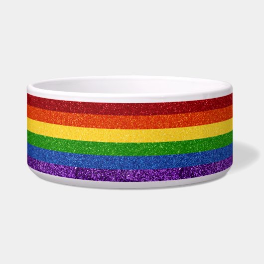 LGBT Glitter Rainbow Pride Flag Voerbakje (Voorkant)
