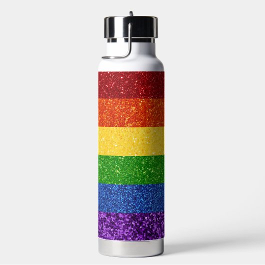 LGBT Glitter Rainbow Pride Flag Waterfles (Rechts)