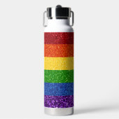 LGBT Glitter Rainbow Pride Flag Waterfles (Voorkant)