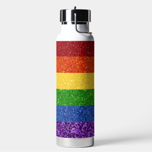 LGBT Glitter Rainbow Pride Flag Waterfles (Links)