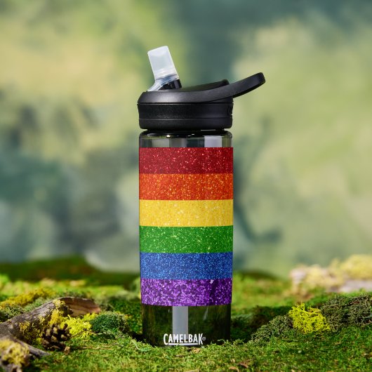 LGBT Glitter Rainbow Pride Flag Waterfles (Buiten)
