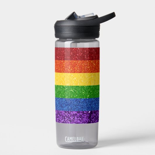 LGBT Glitter Rainbow Pride Flag Waterfles (Links)
