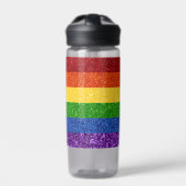 LGBT Glitter Rainbow Pride Flag Waterfles (Voorkant)