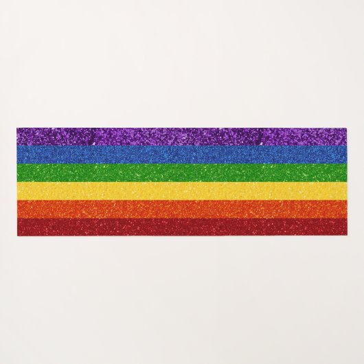 LGBT Glitter Rainbow Pride Flag Yogamat (Achterkant (horizontaal))
