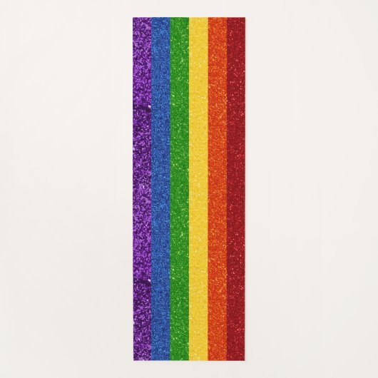 LGBT Glitter Rainbow Pride Flag Yogamat (Voorkant)