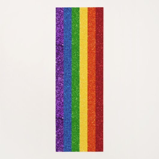 LGBT Glitter Rainbow Pride Flag Yogamat (Achterkant)