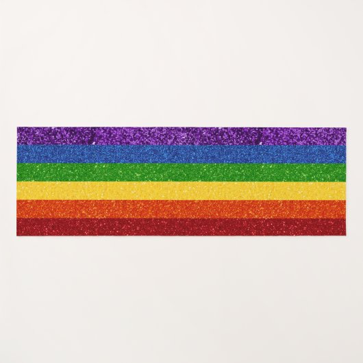 LGBT Glitter Rainbow Pride Flag Yogamat (Voorkant (horizontaal))