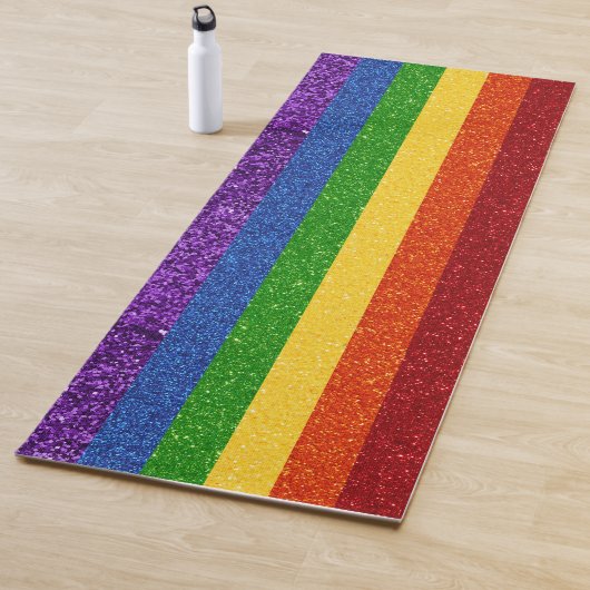LGBT Glitter Rainbow Pride Flag Yogamat (In situ)