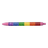 LGBT Glitter Rainbow Pride Flag Zwarte Inkt Pen (Voorkant)