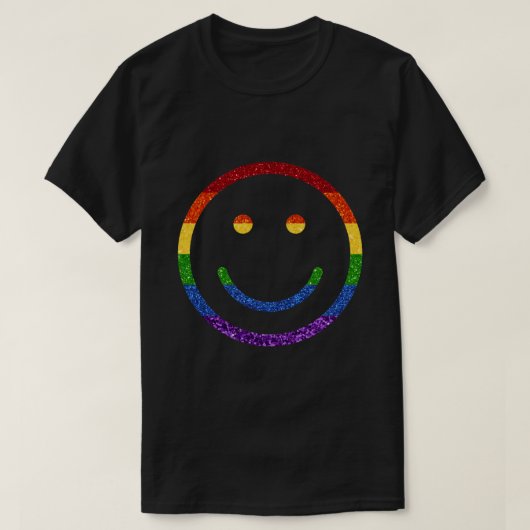 LGBT Glitter Rainbow Pride Smile T-shirt (Design voorkant)