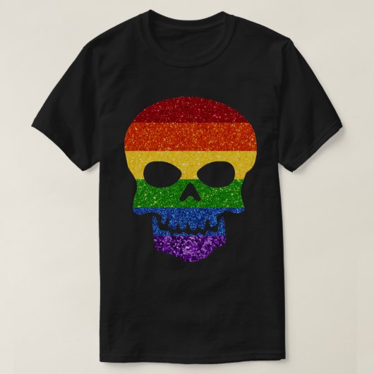 LGBT Glitter Rainbow Skull T-shirt (Design voorkant)