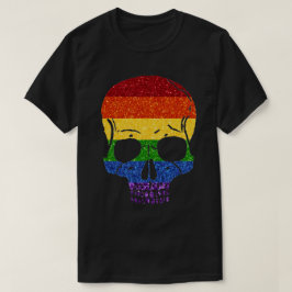 LGBT Glitter Rainbow Skull T-shirt