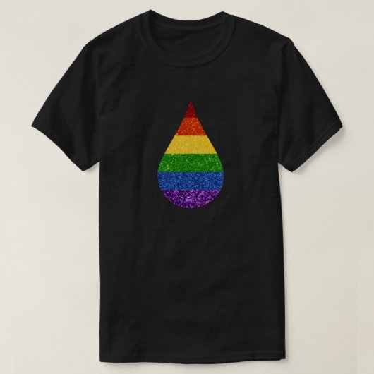 LGBT Glitter Rainbow Teardrop T-shirt (Design voorkant)