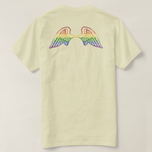 LGBT Glitter Rainbow Wings T-shirt (Design achterkant)