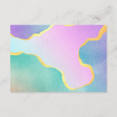 LGBT Gold & Rainbow Waterverf Weddenschap RSVP Informatiekaartje (Achterkant)