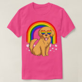 LGBT Golden Retriever Dog Gay Pride Rainbow LGBTQ T-shirt (Design voorkant)