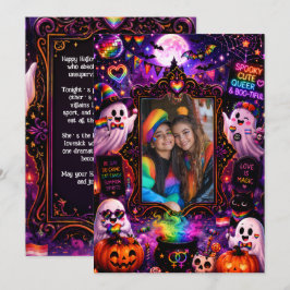 🎃🌈 LGBT Halloween aangepaste fotokaart Kaart