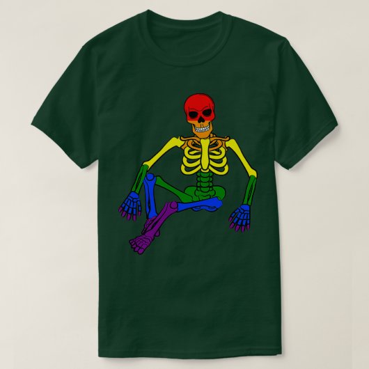 Lgbt Halloween Costume Gay Skeleton Queer Pride Ra T-shirt (Design voorkant)