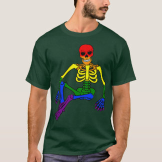 Lgbt Halloween Costume Gay Skeleton Queer Pride Ra T-shirt