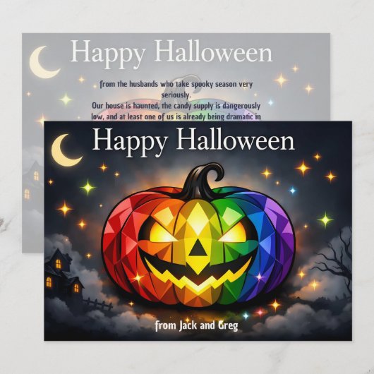 🎃🌈LGBT Halloween kaart (Voorkant / Achterkant)