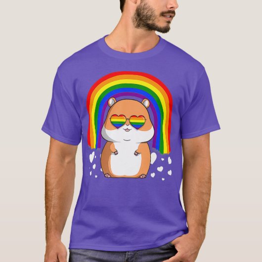 LGBT Hamster Gay Pride Rainbow LGBTQ Cute Gift T-shirt (Voorkant)