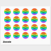 LGBT Happy Pride Maand Quote Aangepast Jaar | Rege Ronde Sticker (Vel)