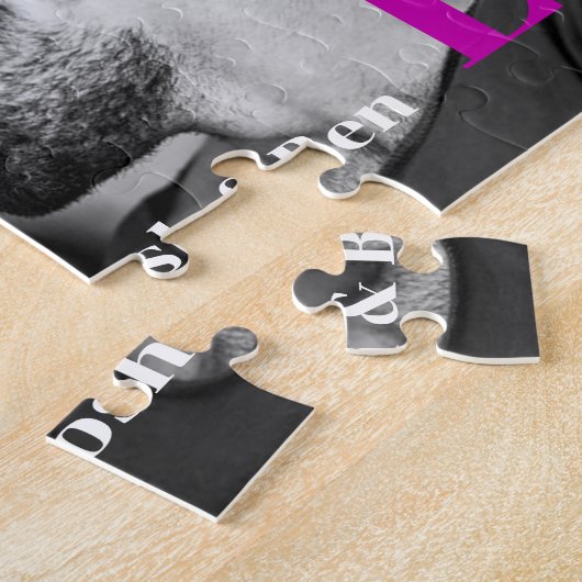 LGBT Happy Valentine's Day Custom Foto Monogram Legpuzzel (Zijkant)