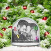 LGBT Happy Valentine's Day Custom Photo Monogram Sneeuwbol (Kerstmis)