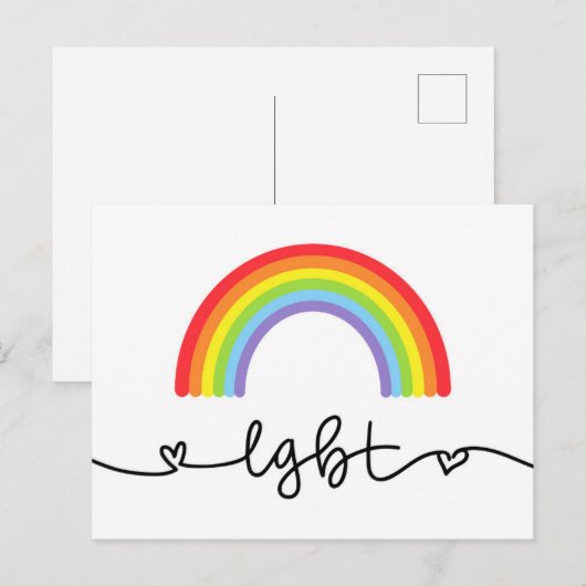 LGBT-harten en regenbogen Briefkaart (Voorkant / Achterkant)