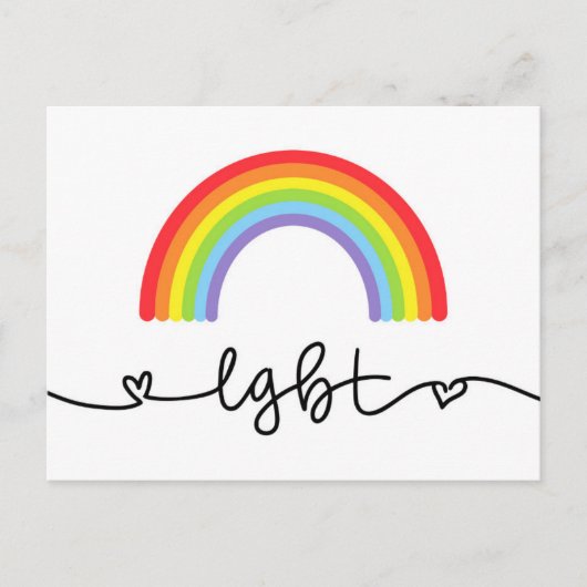 LGBT-harten en regenbogen Briefkaart (Voorkant)
