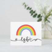 LGBT-harten en regenbogen Briefkaart (Staand voorkant)