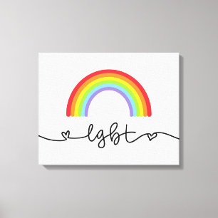 LGBT-harten en regenbogen Canvas Afdruk
