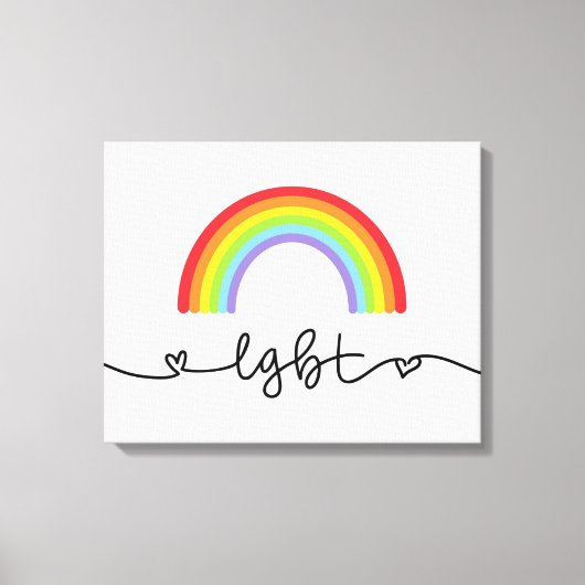 LGBT-harten en regenbogen Canvas Afdruk (Voorkant)