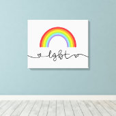 LGBT-harten en regenbogen Canvas Afdruk (Insitu (Houten vloer))