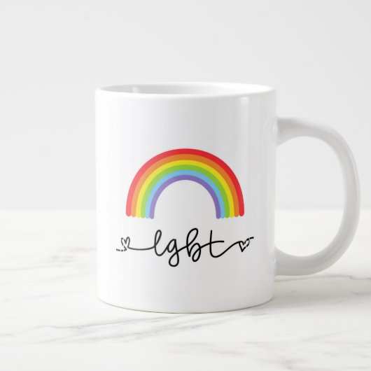 LGBT-harten en regenbogen Grote Koffiekop (Rechts)