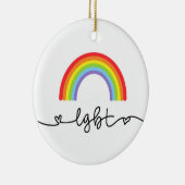LGBT-harten en regenbogen Keramisch Ornament (Rechts)