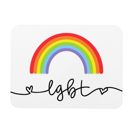 LGBT-harten en regenbogen Magneet (Horizontaal)