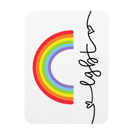 LGBT-harten en regenbogen Magneet (Verticaal)